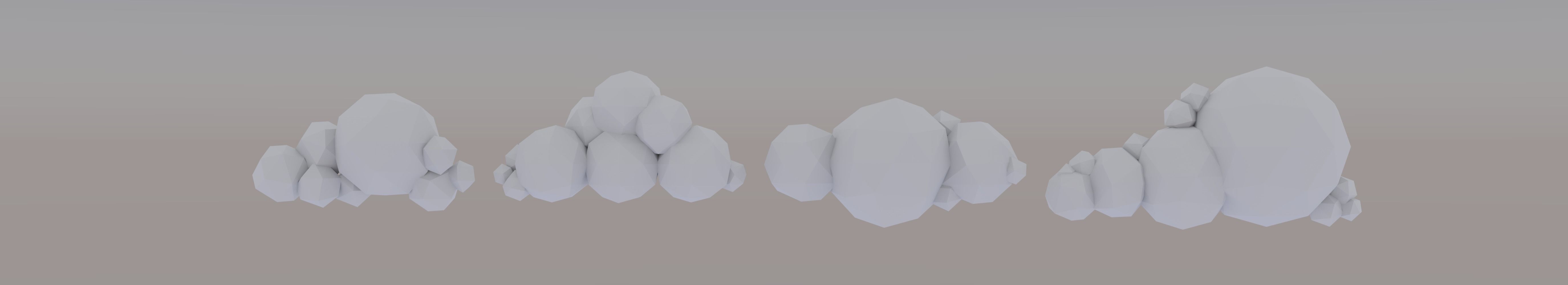 12 VR and Low Poly Clouds Low-poly 3D model_4