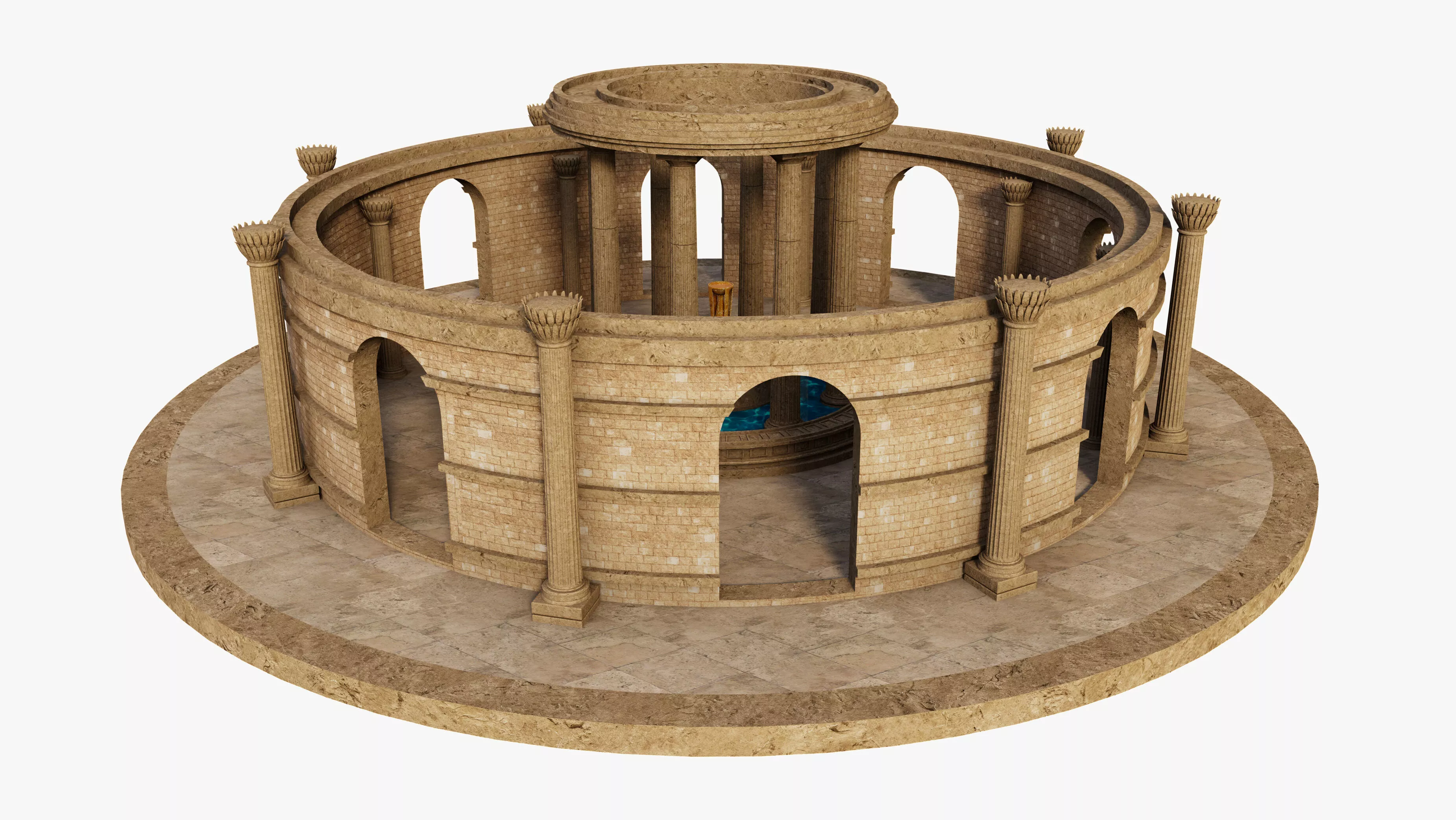 Roman Oval Temple Free 3D model