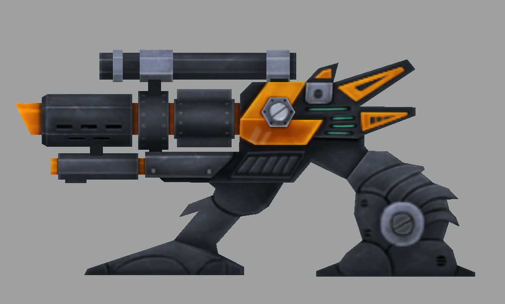 machine gun Low-poly 3D model_2