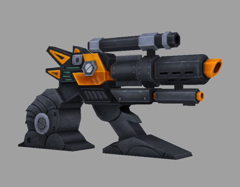 machine gun Low-poly 3D model_1