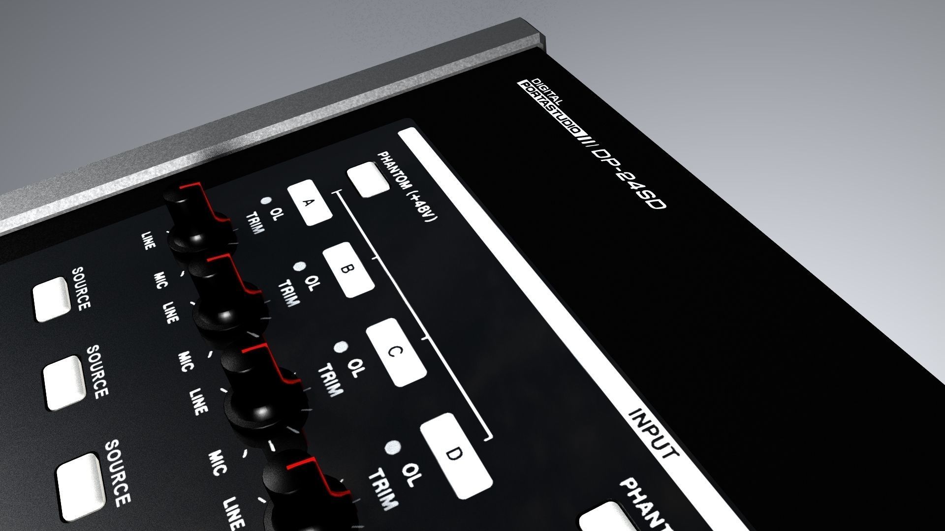 TASCAM DP24 SD multitrack portable digital recorder 3D model animated ...