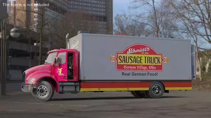 Schmidt Sausage Truck Food Rigged 3D model 4