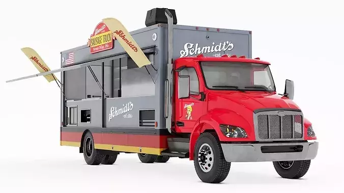 Schmidt Sausage Truck Food Rigged 3D model