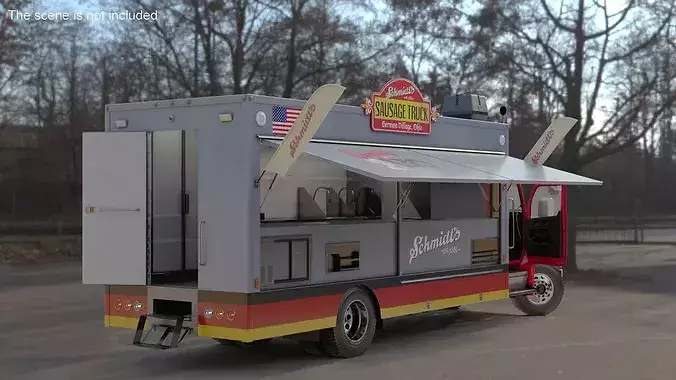 Schmidt Sausage Truck Food Rigged 3D model 5