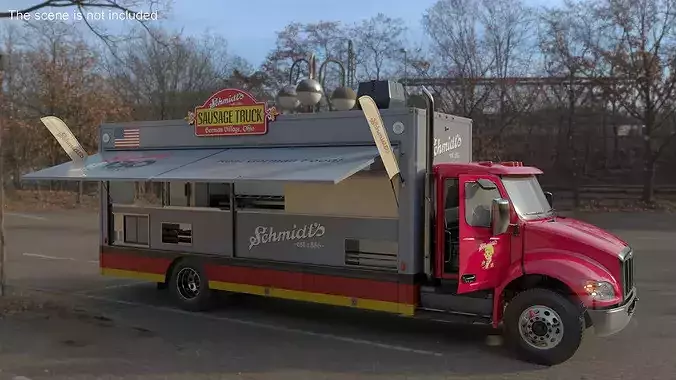 Schmidt Sausage Truck Food Rigged 3D model 3