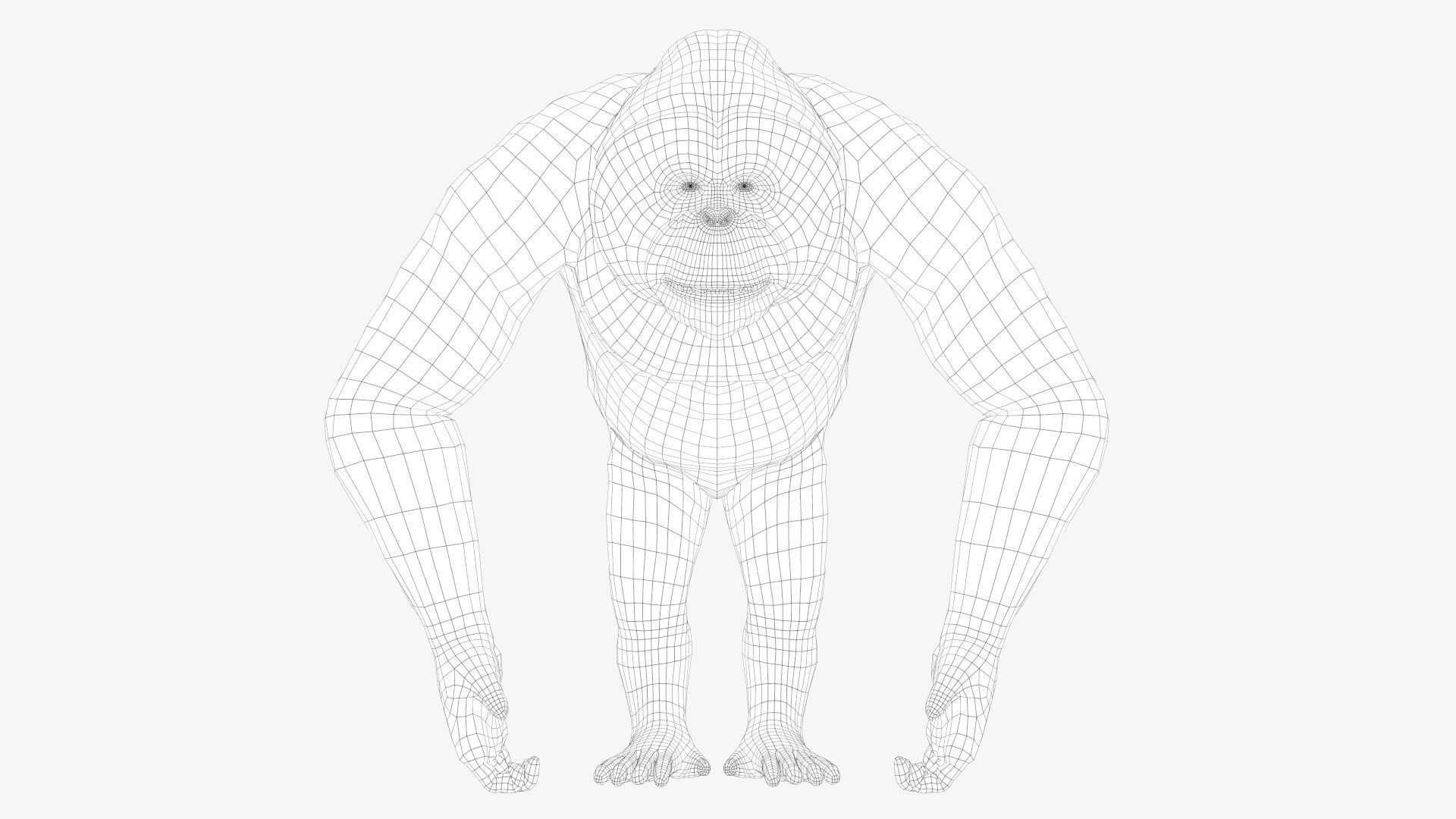 Bornean Orangutan Male Low-poly 3D model_9