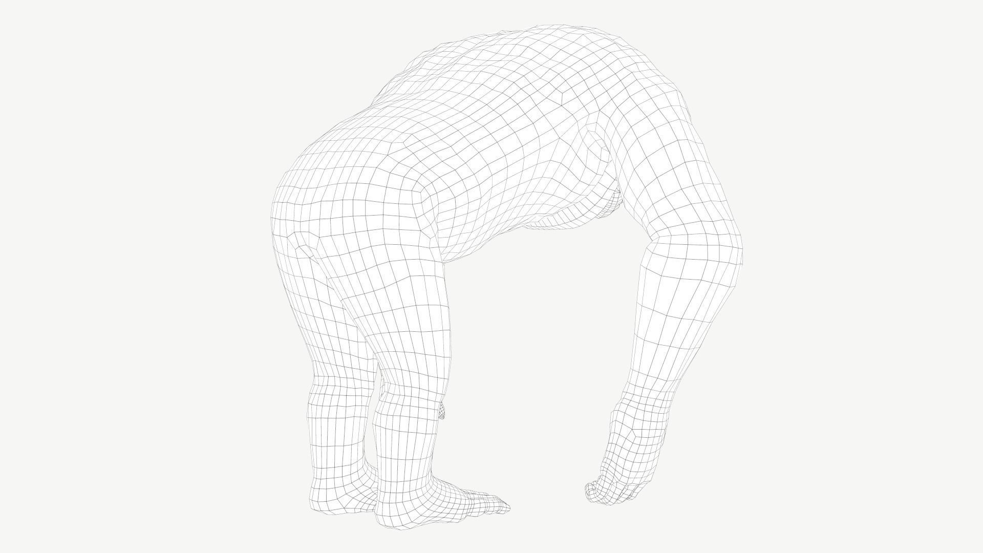 Bornean Orangutan Male Low-poly 3D model_5