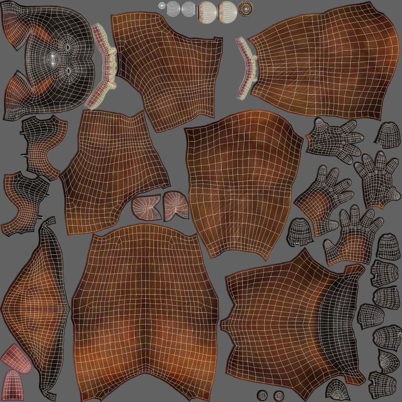 Bornean Orangutan Male Low-poly 3D model_12