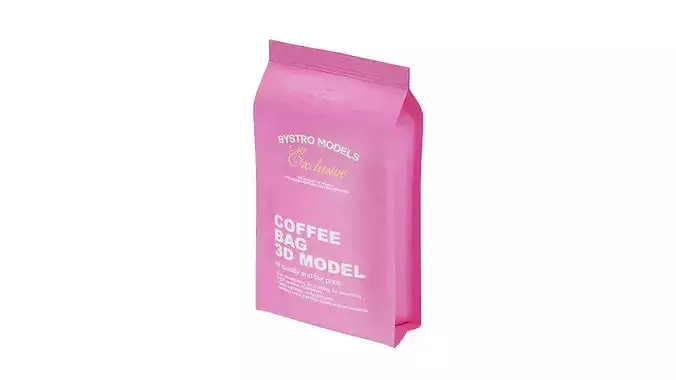 Coffee Bag Low-poly 3D model 7