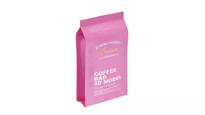 Coffee Bag Low-poly 3D model 6