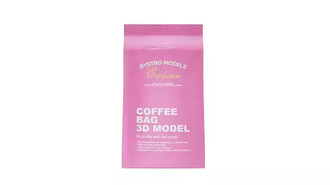 Coffee Bag Low-poly 3D model 2