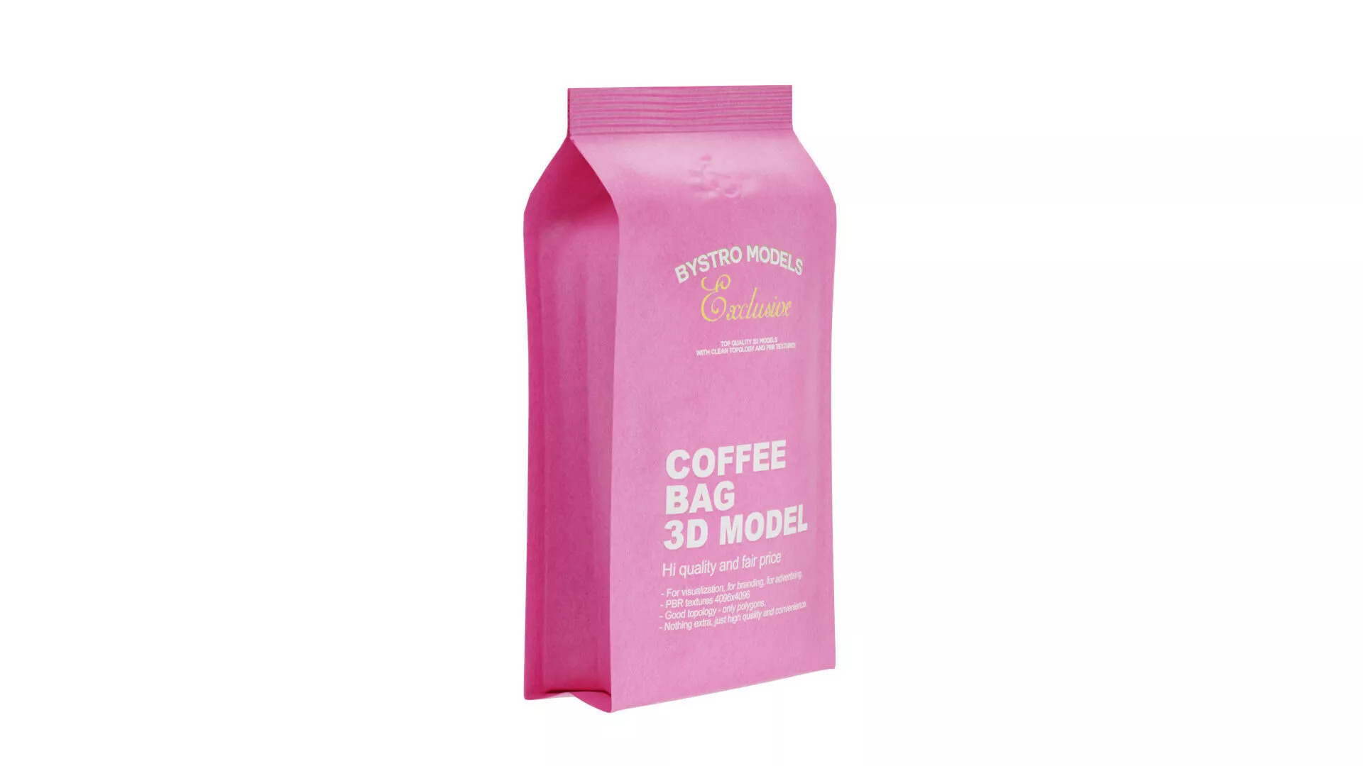 Coffee Bag Low-poly 3D model