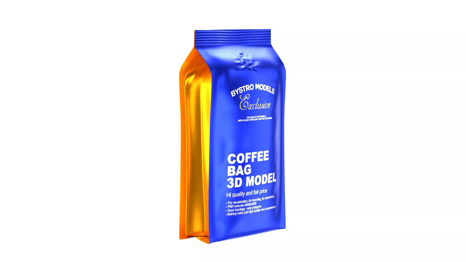 Coffee Bag Packaging Low-poly 3D model