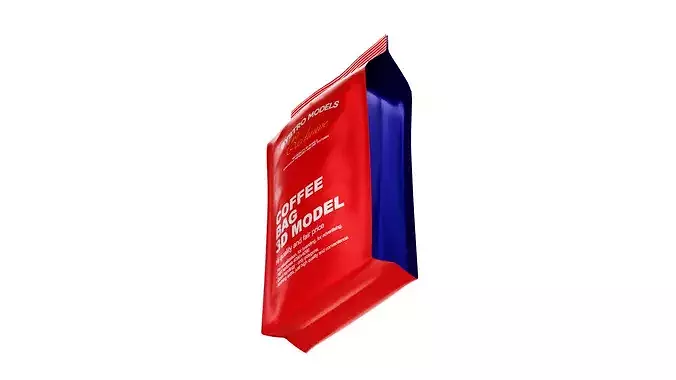 Red Coffee Bag Low-poly 3D model 3