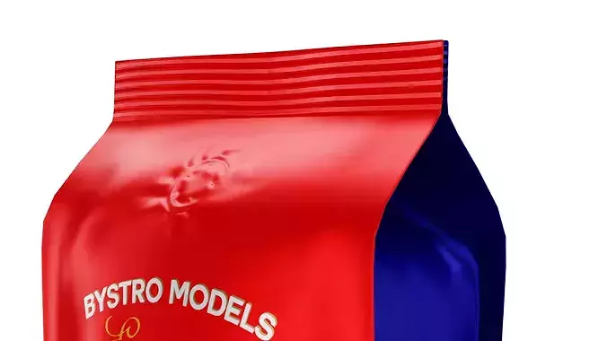 Red Coffee Bag Low-poly 3D model 4