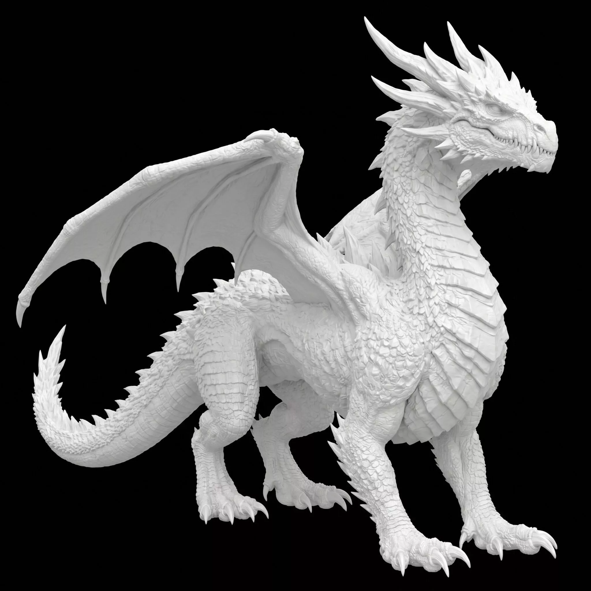 3D Printable Graceful Winged Dragon Model Mythical Beast 3D print model