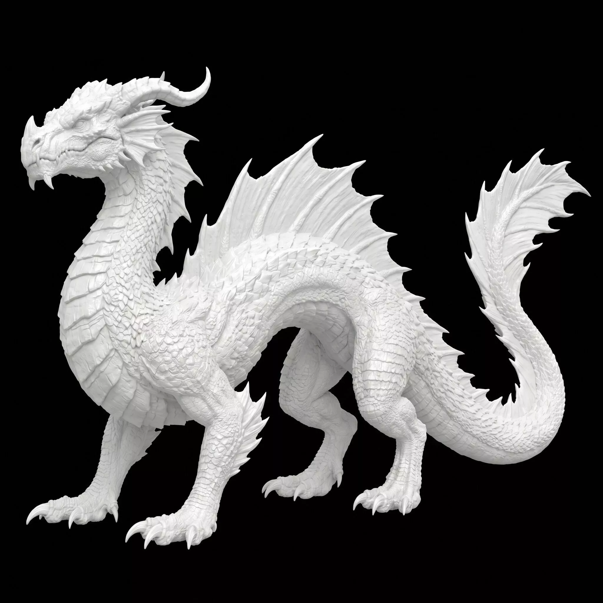 3D Printable Serpentine Dragon Model 3D print model