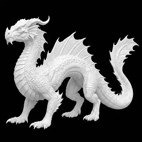 3D Printable Serpentine Dragon Model