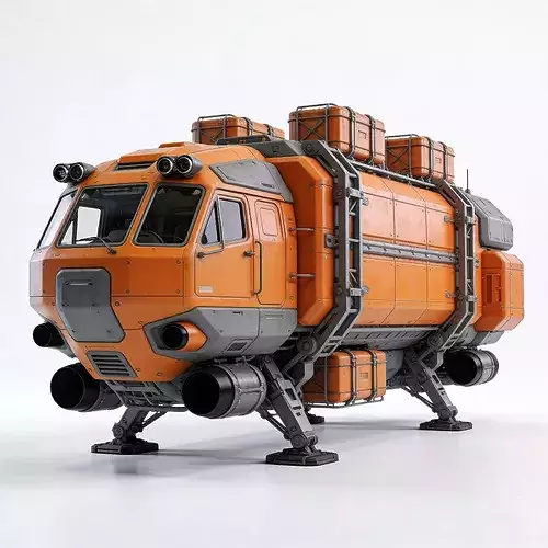 Sci-Fi Heavy Cargo Overland Transport 3d model