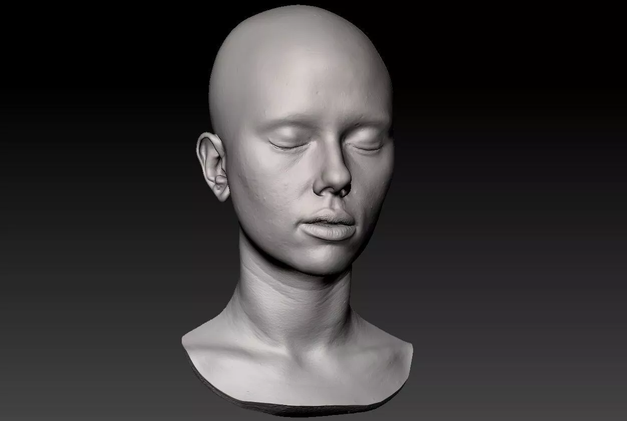 Scarlett Johansson Lifecast 3D Scan Head Likeness Black Widow 3D model