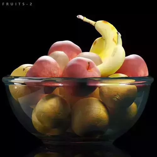 fruits set 2 fruit in glass bowl