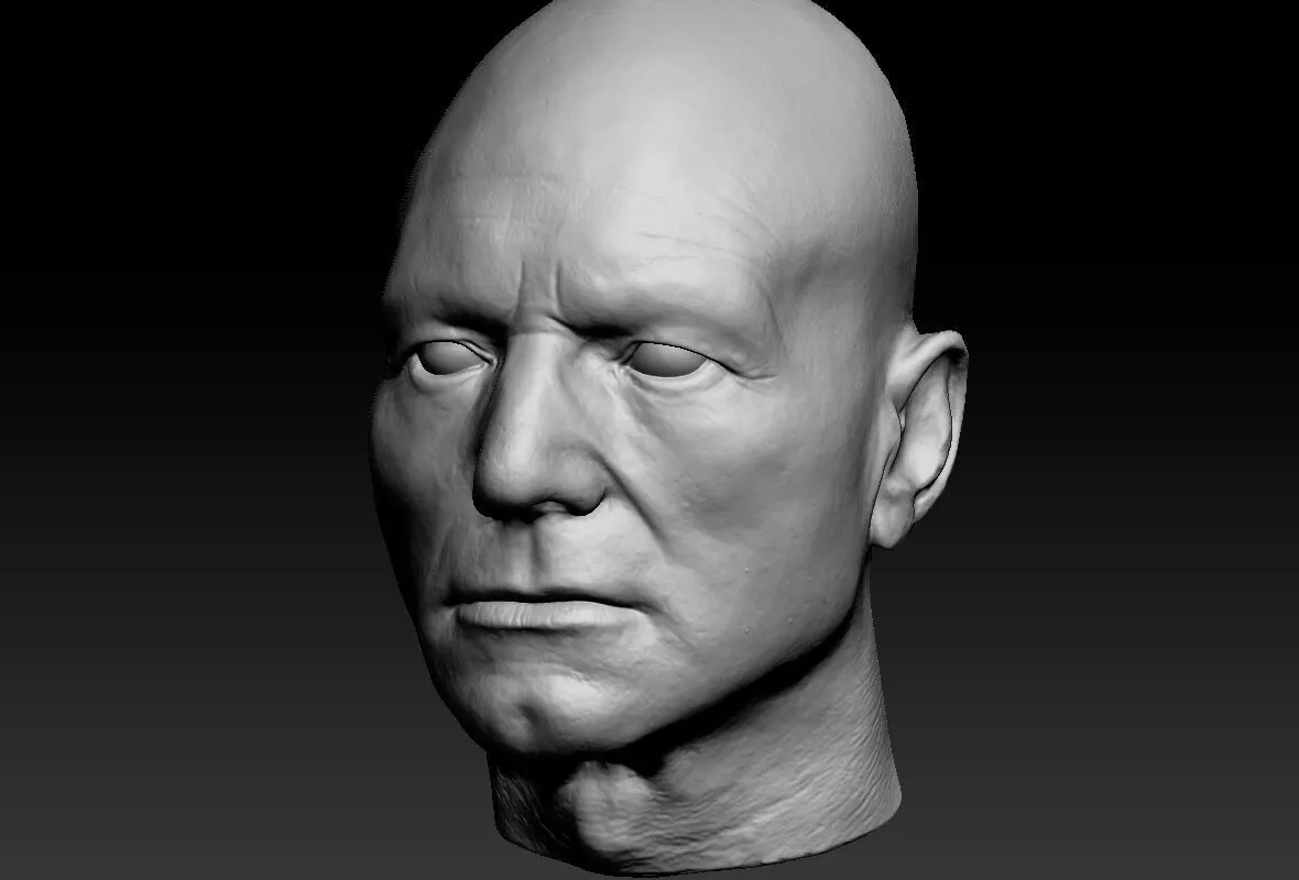Patrick Stewart Lifecast 3D Scan Head Star Trek X-men Doomsday 3D model