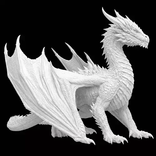 3D Printable Fierce Guardian Dragon Model 