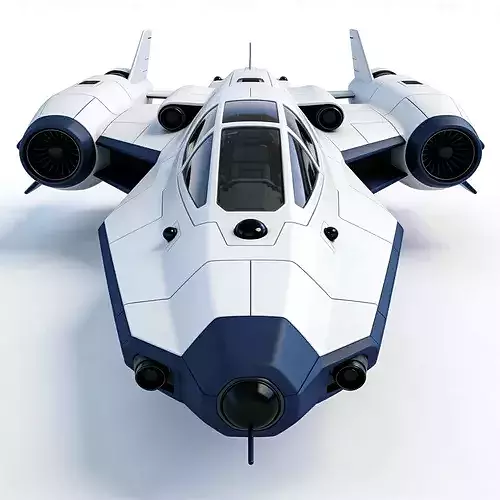 Sci-Fi Sleek Interceptor Starfighter Vehicle 3d model