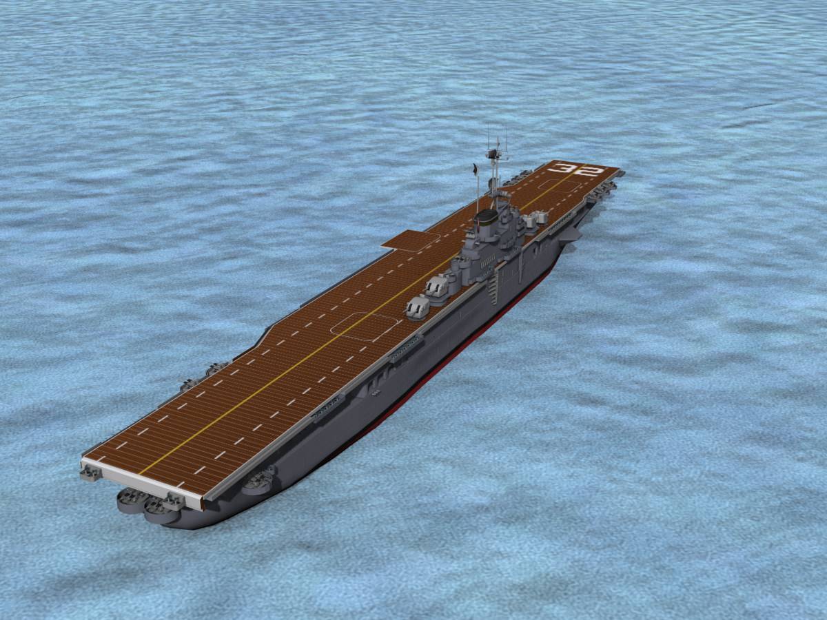 Ticonderoga Class Carrier CV-32 USS Leyte 3D model_4