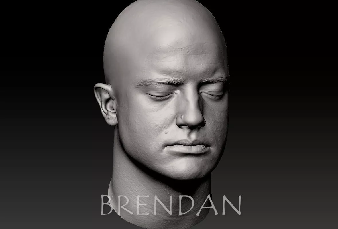 Brendan Fraser Lifecast 3D Scan Head The Mummy Rick OConnell 3D model