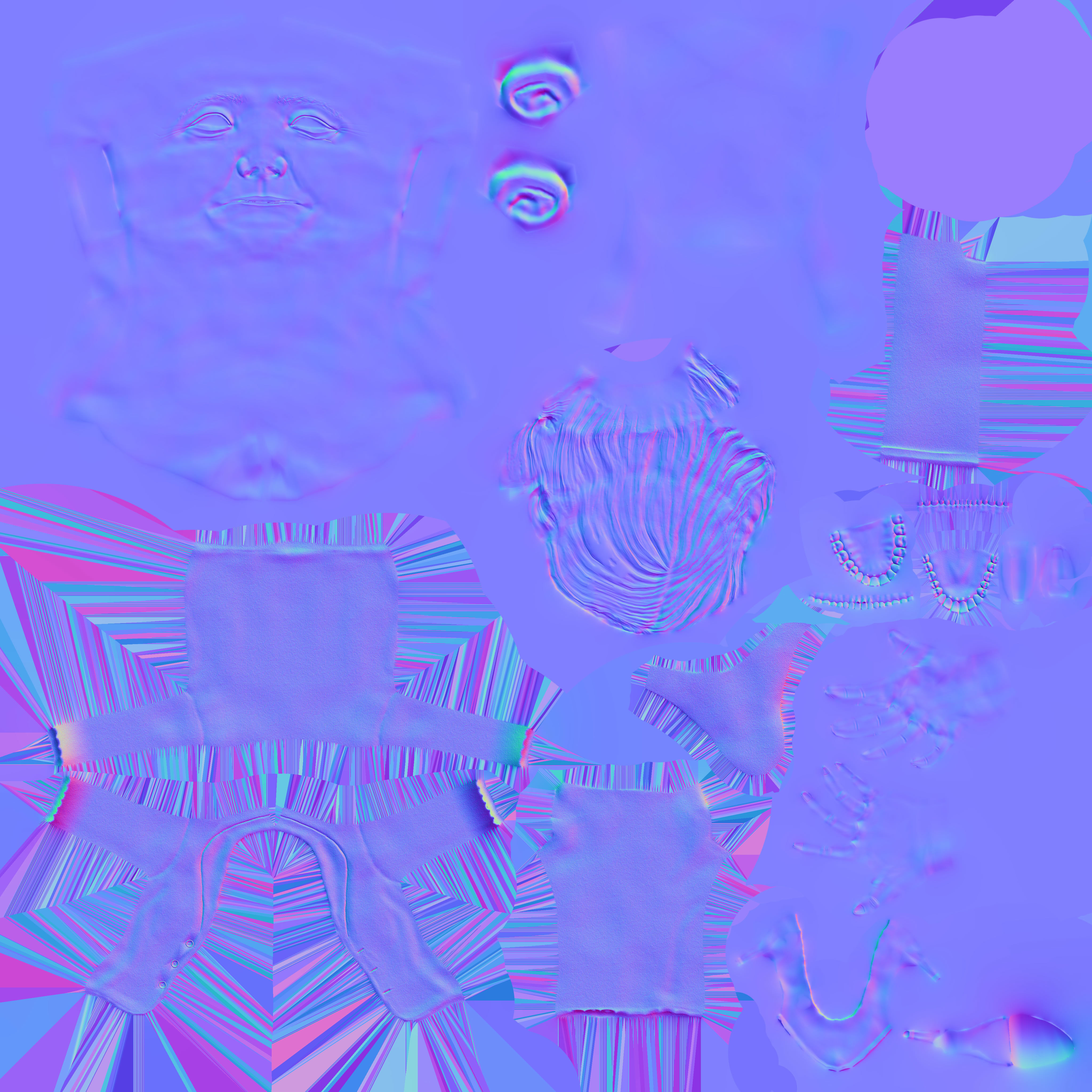 Marine Le Pen caricature Low-poly 3D model_14