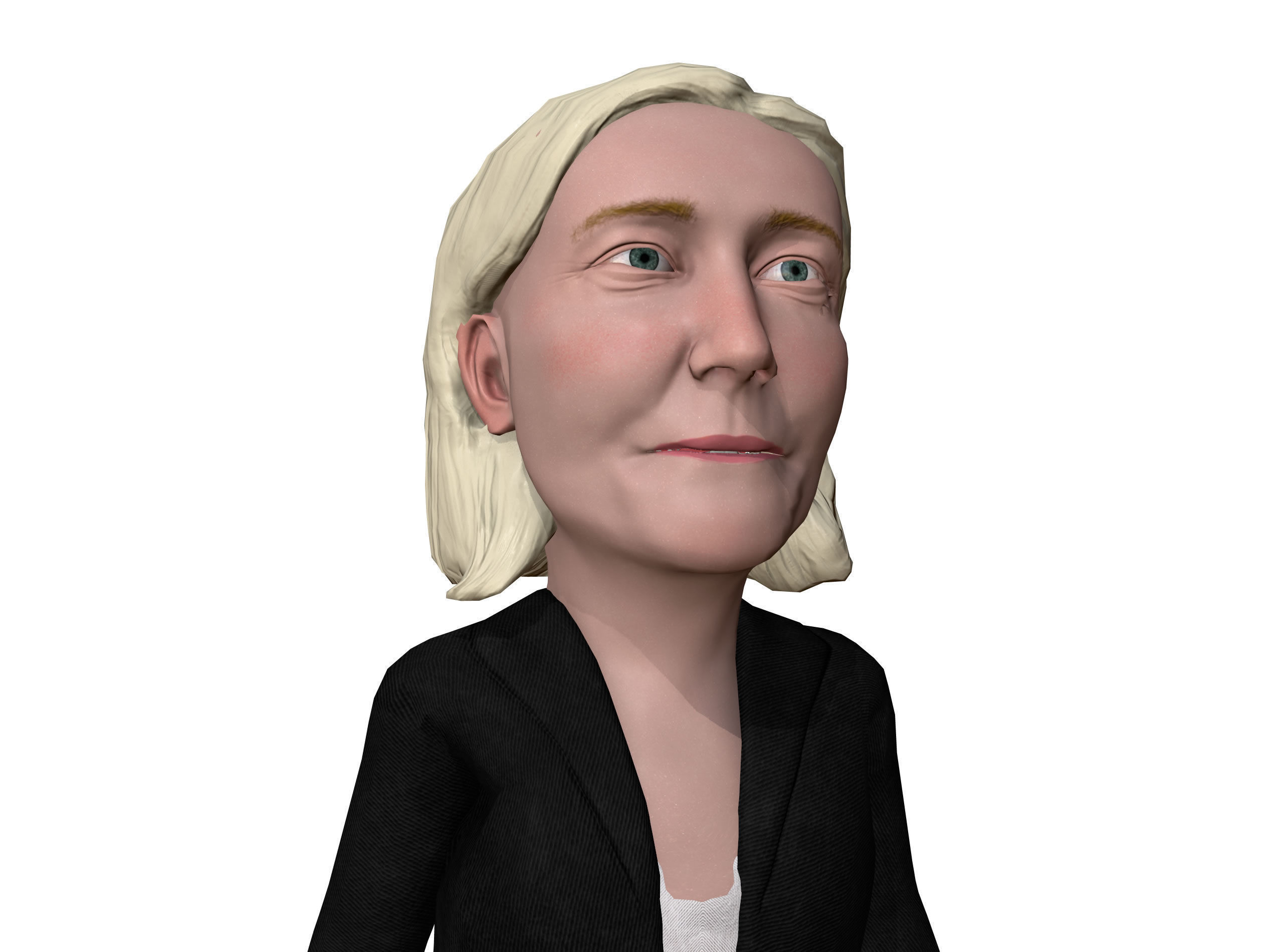 Marine Le Pen caricature Low-poly 3D model_4