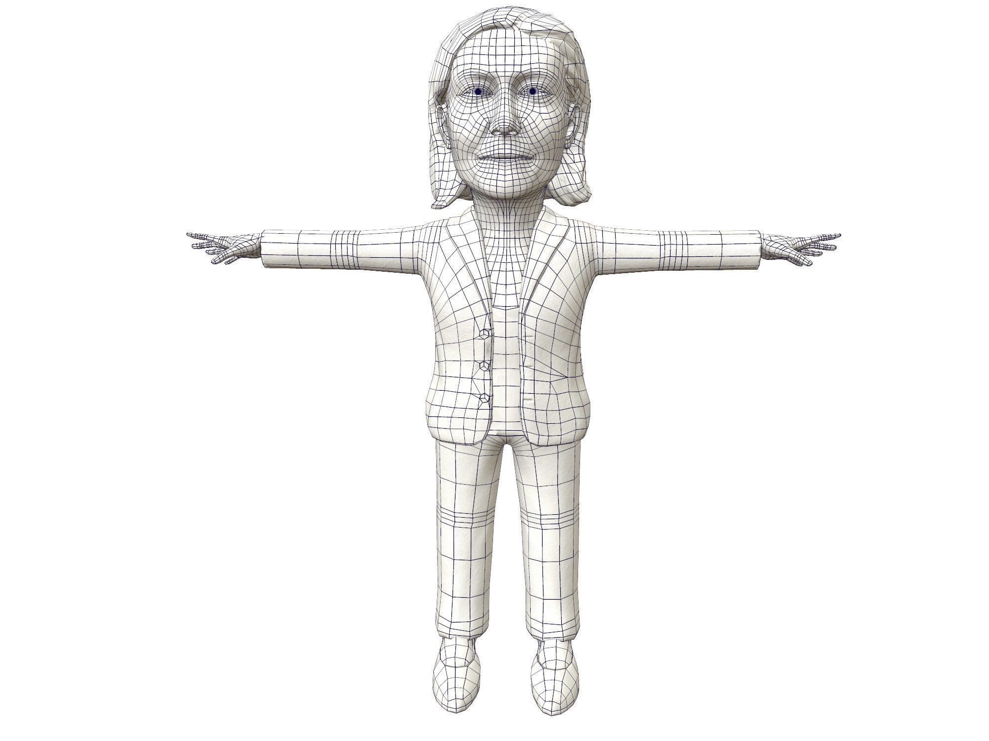 Marine Le Pen caricature Low-poly 3D model_8