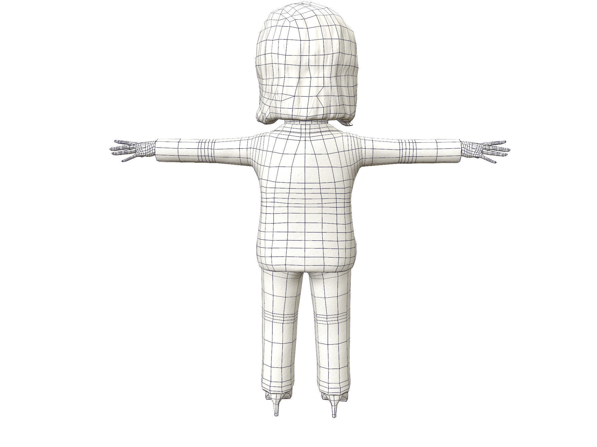 Marine Le Pen caricature Low-poly 3D model_11