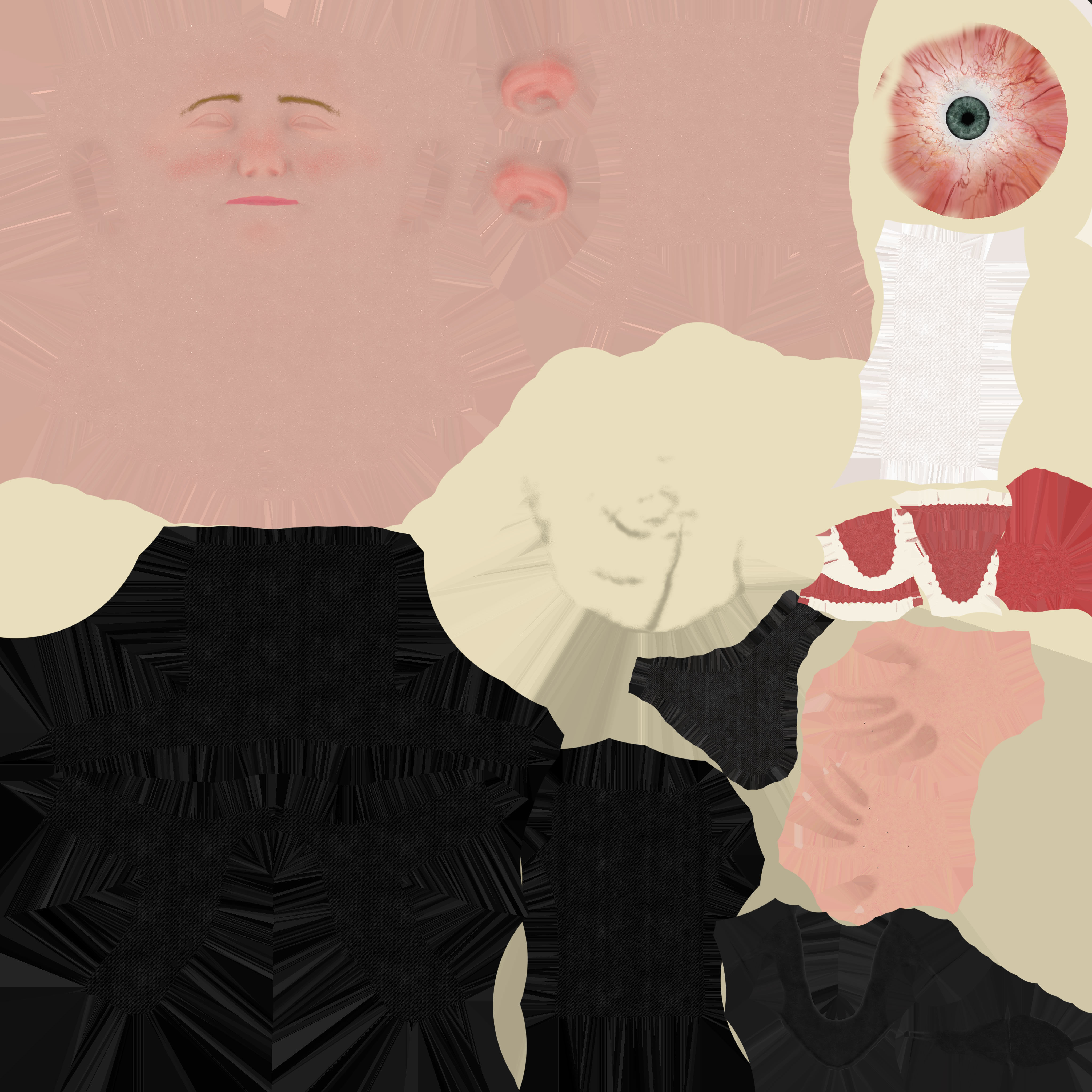 Marine Le Pen caricature Low-poly 3D model_13