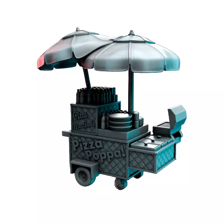 Pizza Cart VII - Detailed Tabletop Figurine 3D print model