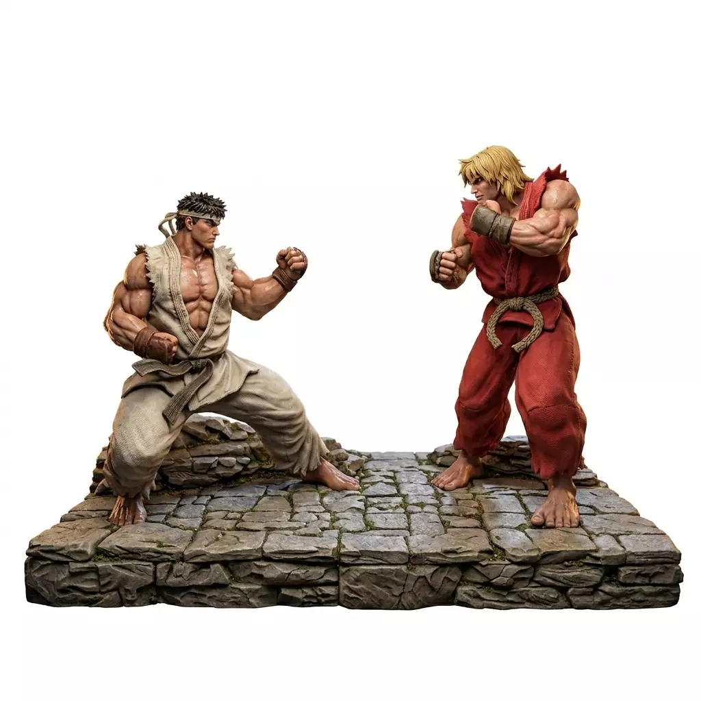 Action figure - Ryu and Ken -01 3D print model