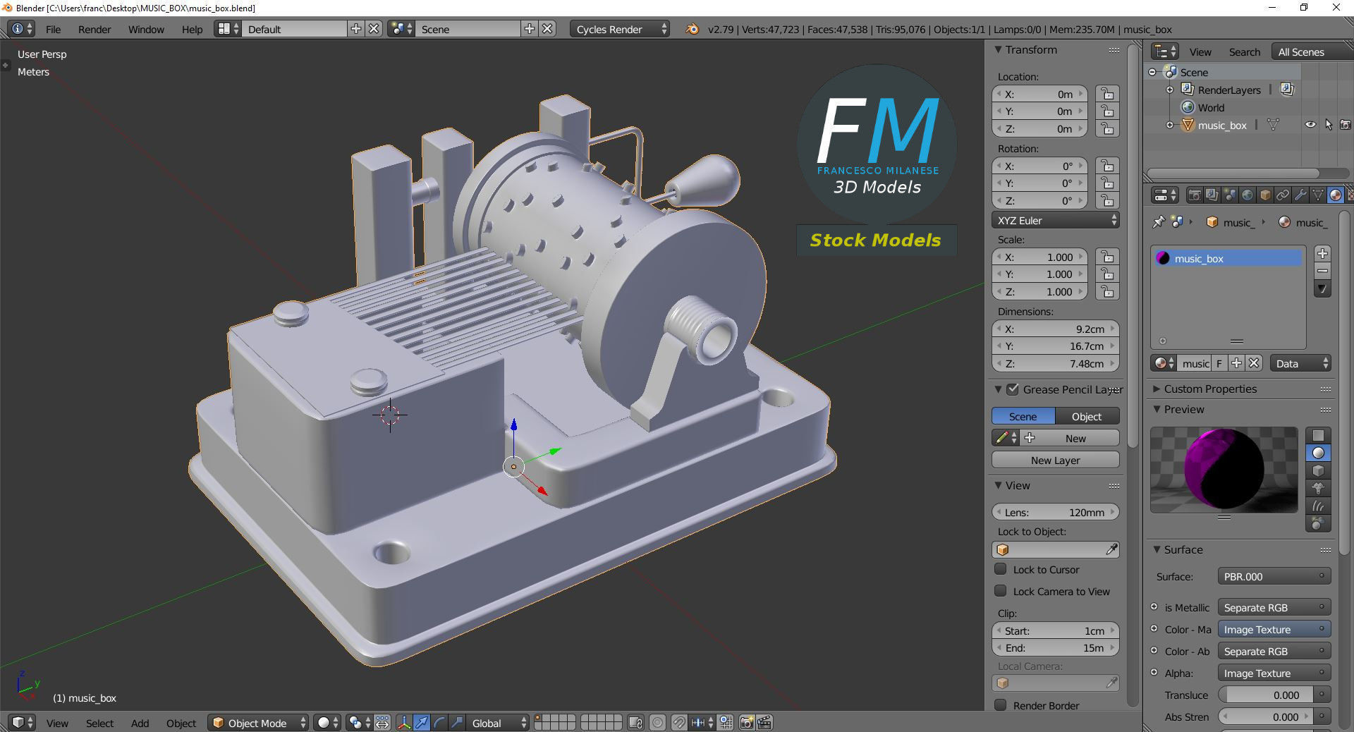 Music box 3D model_9