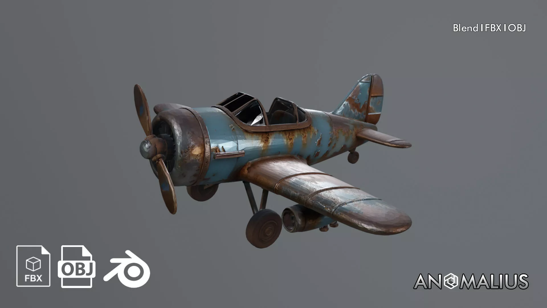 abandoned aircraft Free 3D model