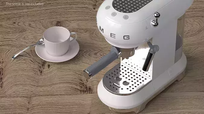 Smeg Espresso Manual Coffee Machine White 3D model 4
