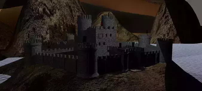  island castle in dark 