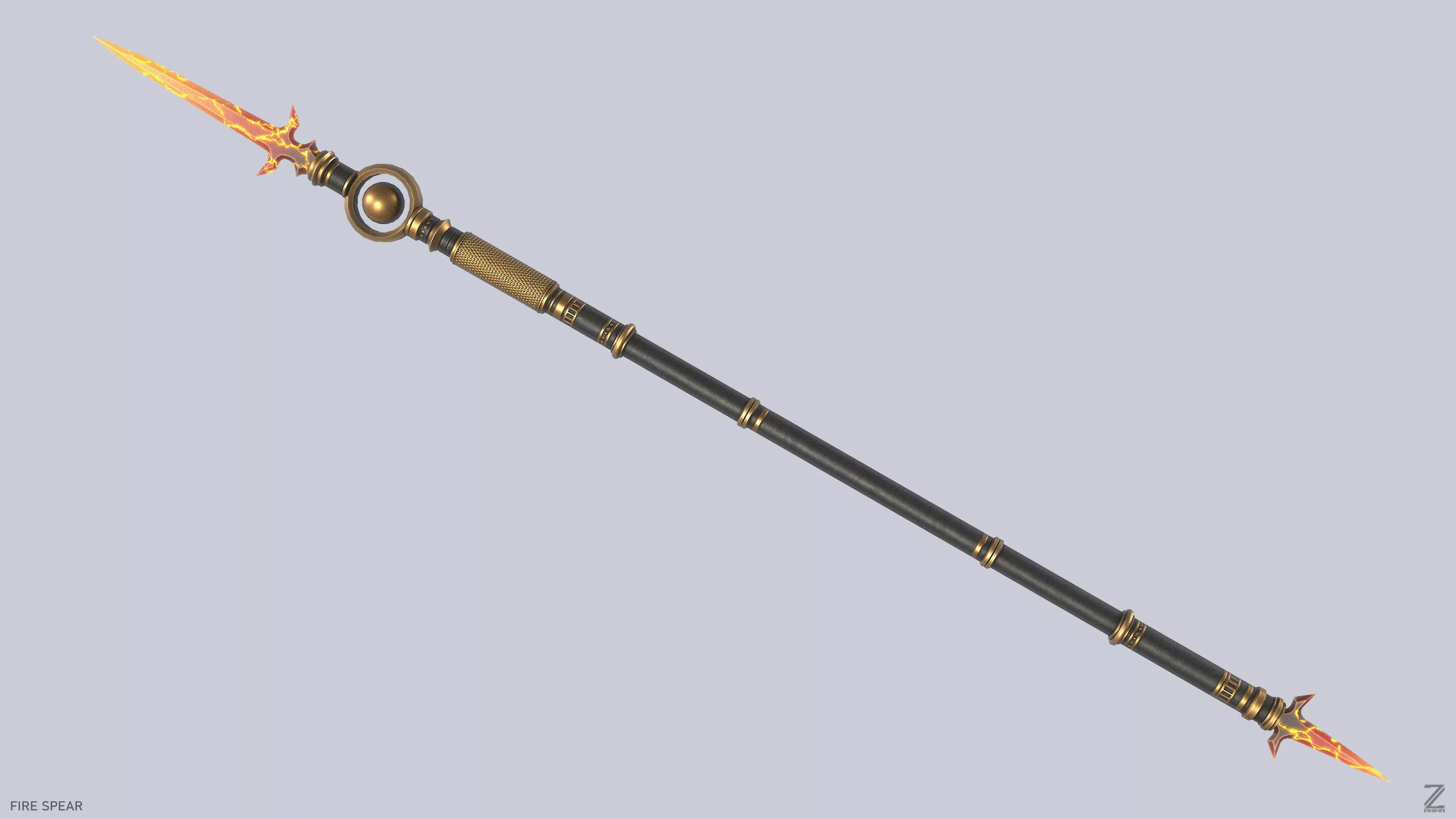 Fire spear Low-poly 3D model
