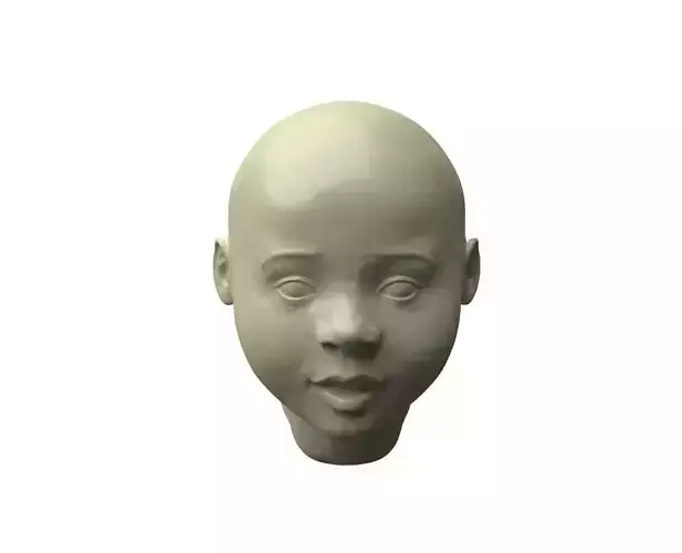 child girl head 3D print model
