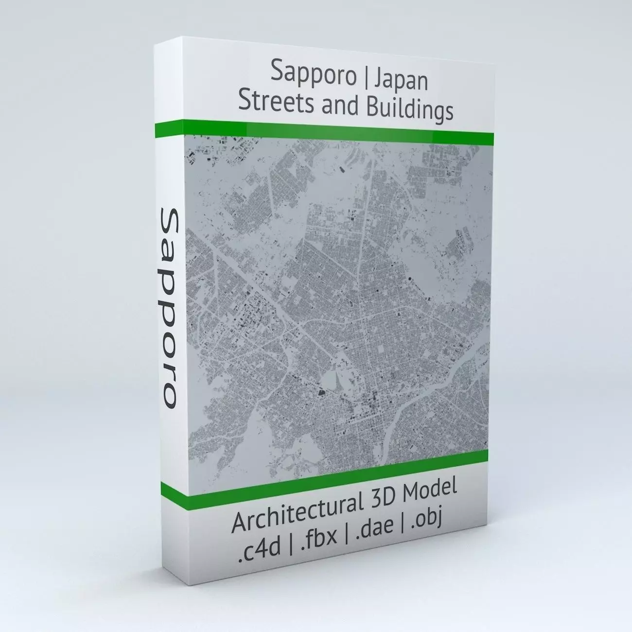 Sapporo Streets and Buildings 3D model_0
