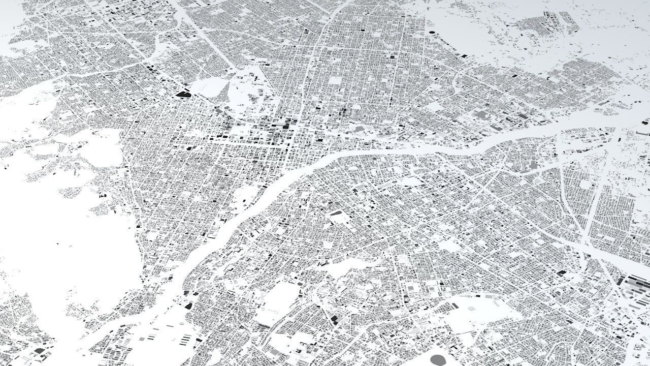 Sapporo Streets and Buildings 3D model_2