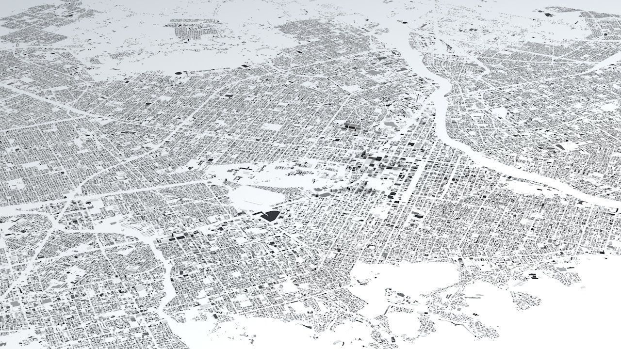 Sapporo Streets and Buildings 3D model_1