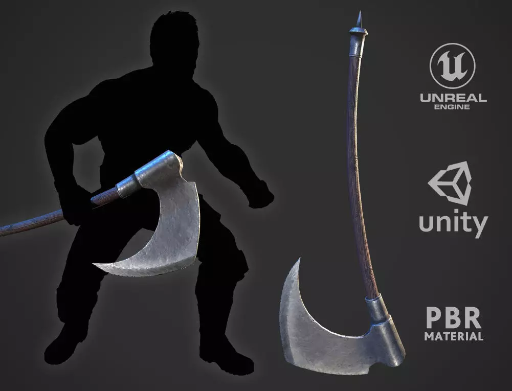 Albion Frazetta Death Dealer Axe 2 Low-poly 3D model