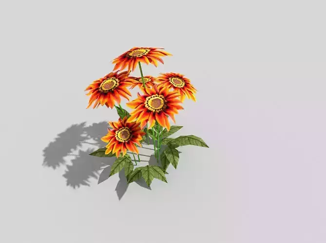 low poly flower sunflowers