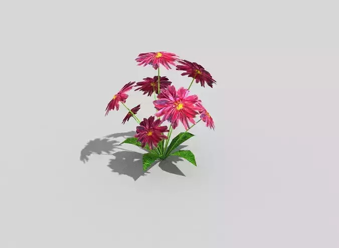 low poly flower dahlia