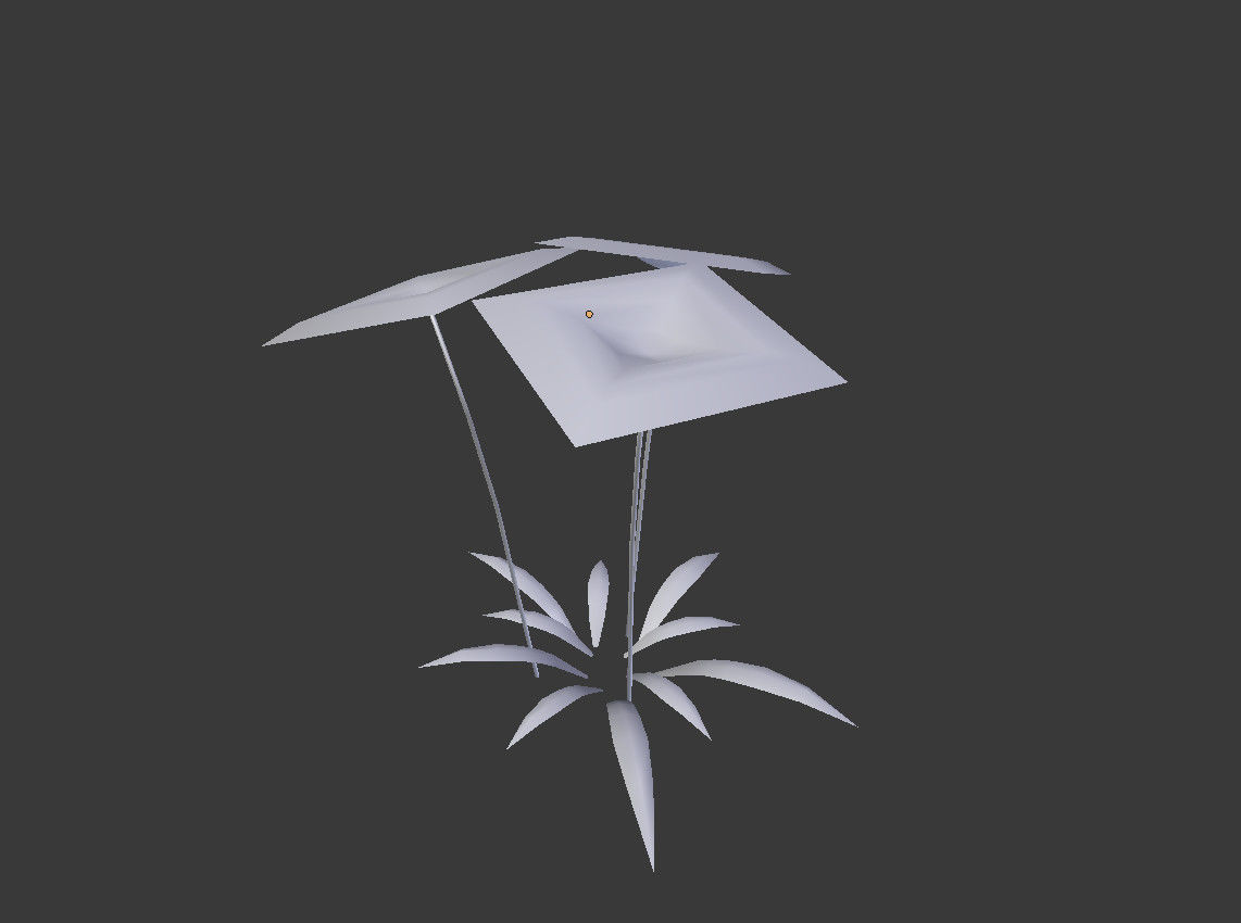 low poly flower three flowers Low-poly 3D model_3